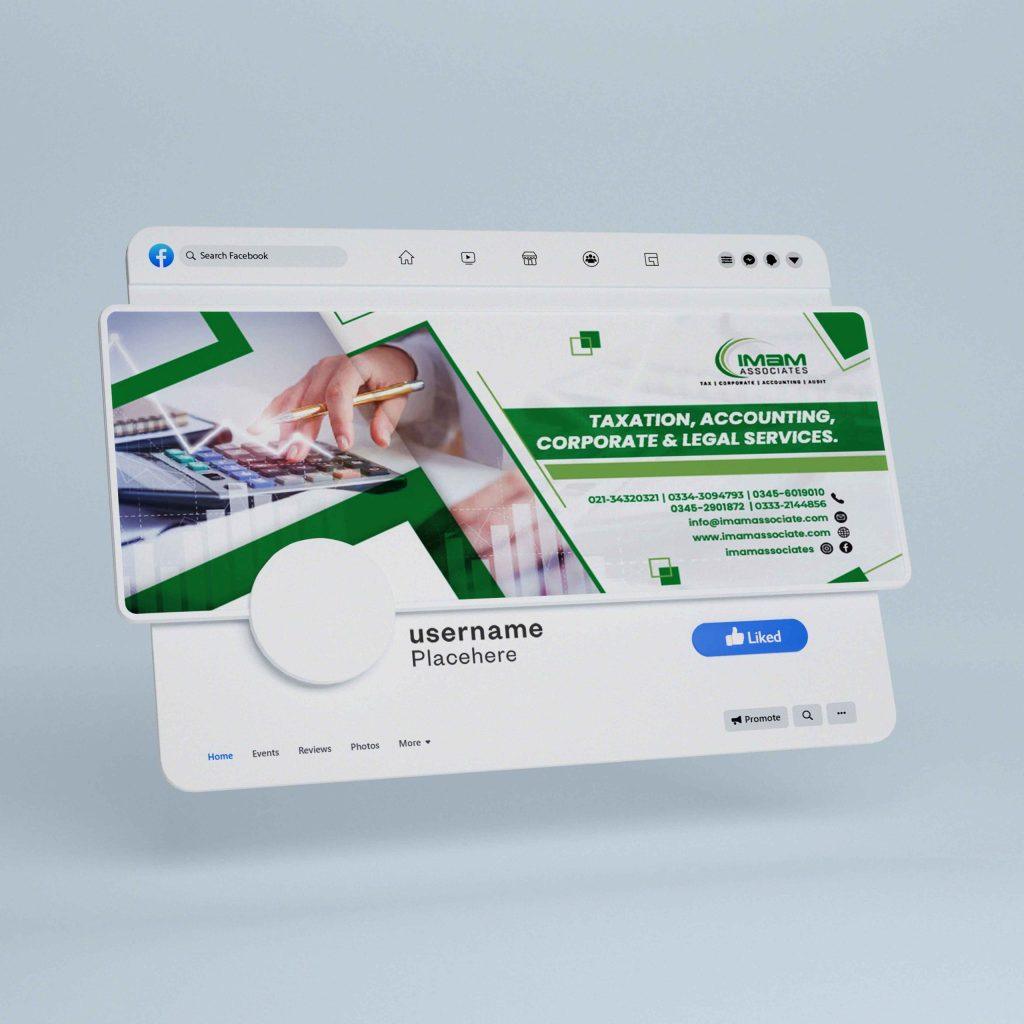 Creative designing Facebook cover for an accounting and tax services business with a modern green branding layout.
