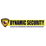 Dynamic Security logo with a badge shield icon for commercial, residential, and industrial protection
