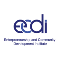 ECDI logo representing the Entrepreneurship and Community Development Institute in a modern blue design.