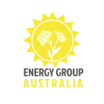 Energy Group Australia logo with sun and solar panel icon representing renewable solar energy