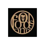 FoodsInn circular logo in gold tones with a fork icon, representing a dining and food brand