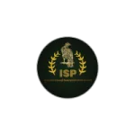 ISP circular emblem logo featuring a gold eagle crest with laurel wreath on a dark green badge