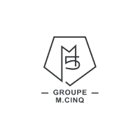Groupe M5 logo with minimalist pentagon outline icon on white background