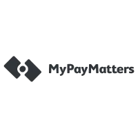 MyPayMatters logo with dark grey diamond icon and bold text on white background