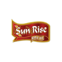 Sunrise Bread logo featuring red and gold ribbon design on white background