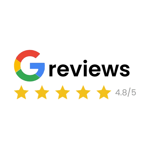 Google Reviews 4.8 out of 5 rating badge for Bytes Central with five gold stars and the Google Reviews logo.