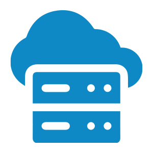 Cloud & Infrastructure icon featuring cloud servers representing secure cloud hosting and scalable IT infrastructure services.
