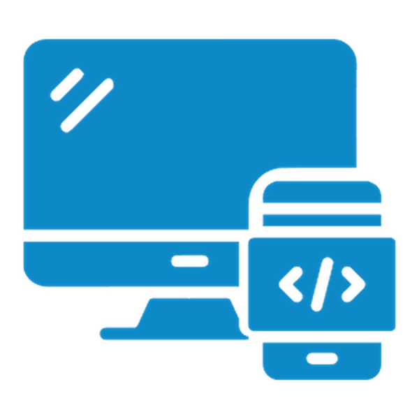 Dev Solutions icon representing web development, mobile app development, and custom software enginee
